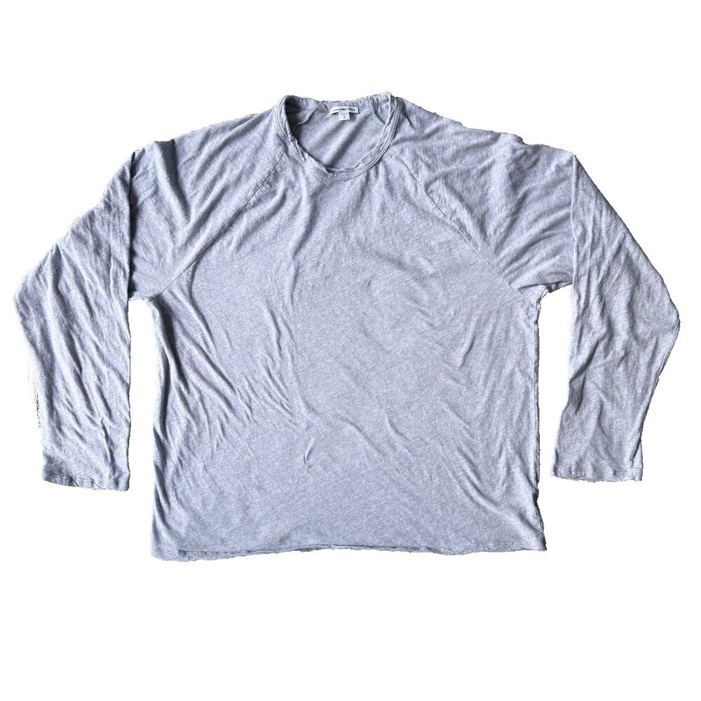 James Perse Long Sleeve Crew Neck Sz 5 (XXL) Gray Lightweight Cotton Jersey USA